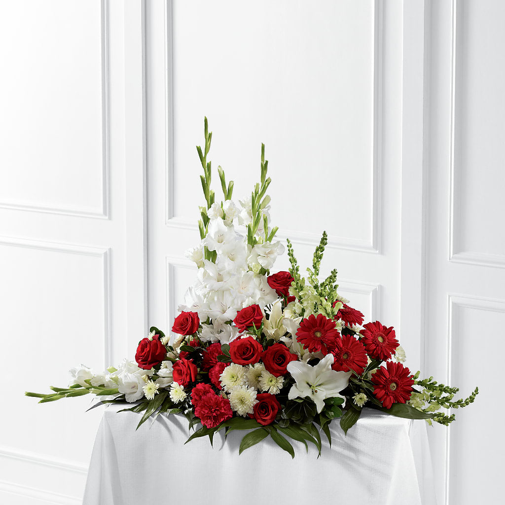 Crimson & White Arrangement – Joannies Floral Of Birch Run, Birch Run MI