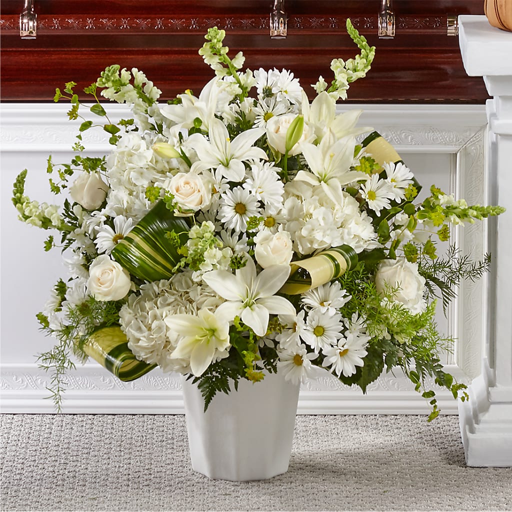 Thoughts of Tranquility Floor Basket – Joannies Floral Of Birch Run, Birch Run MI