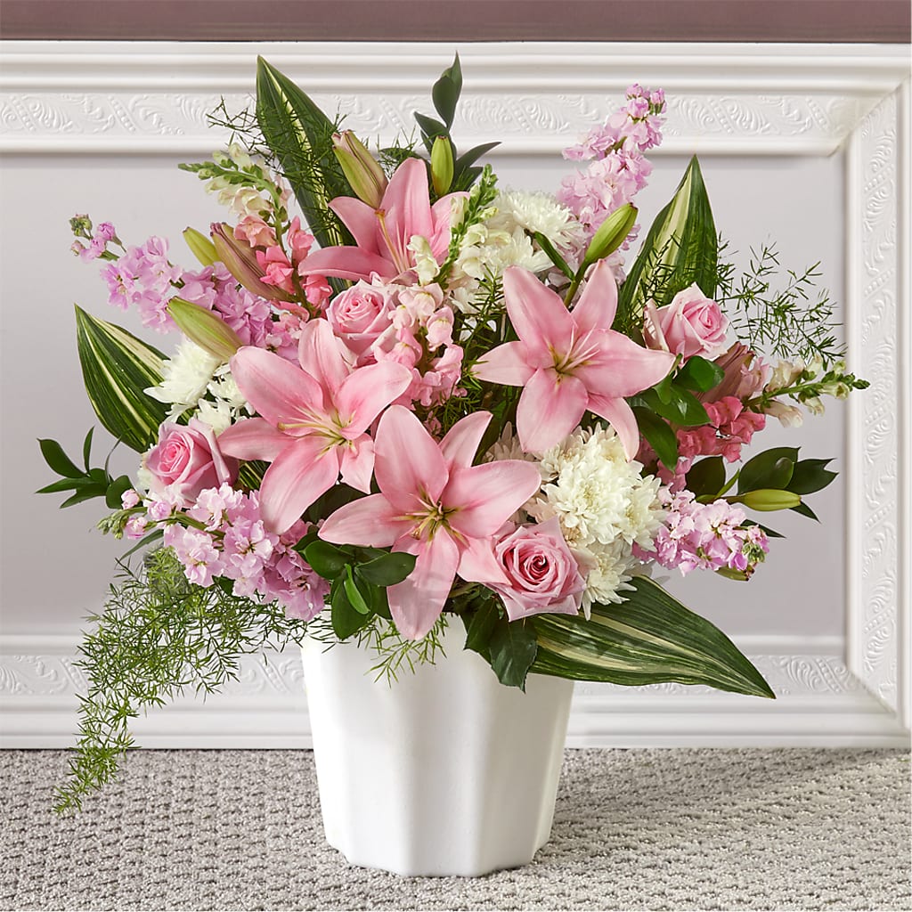 Simply Serene Floor Basket – Joannies Floral Of Birch Run, Birch Run MI