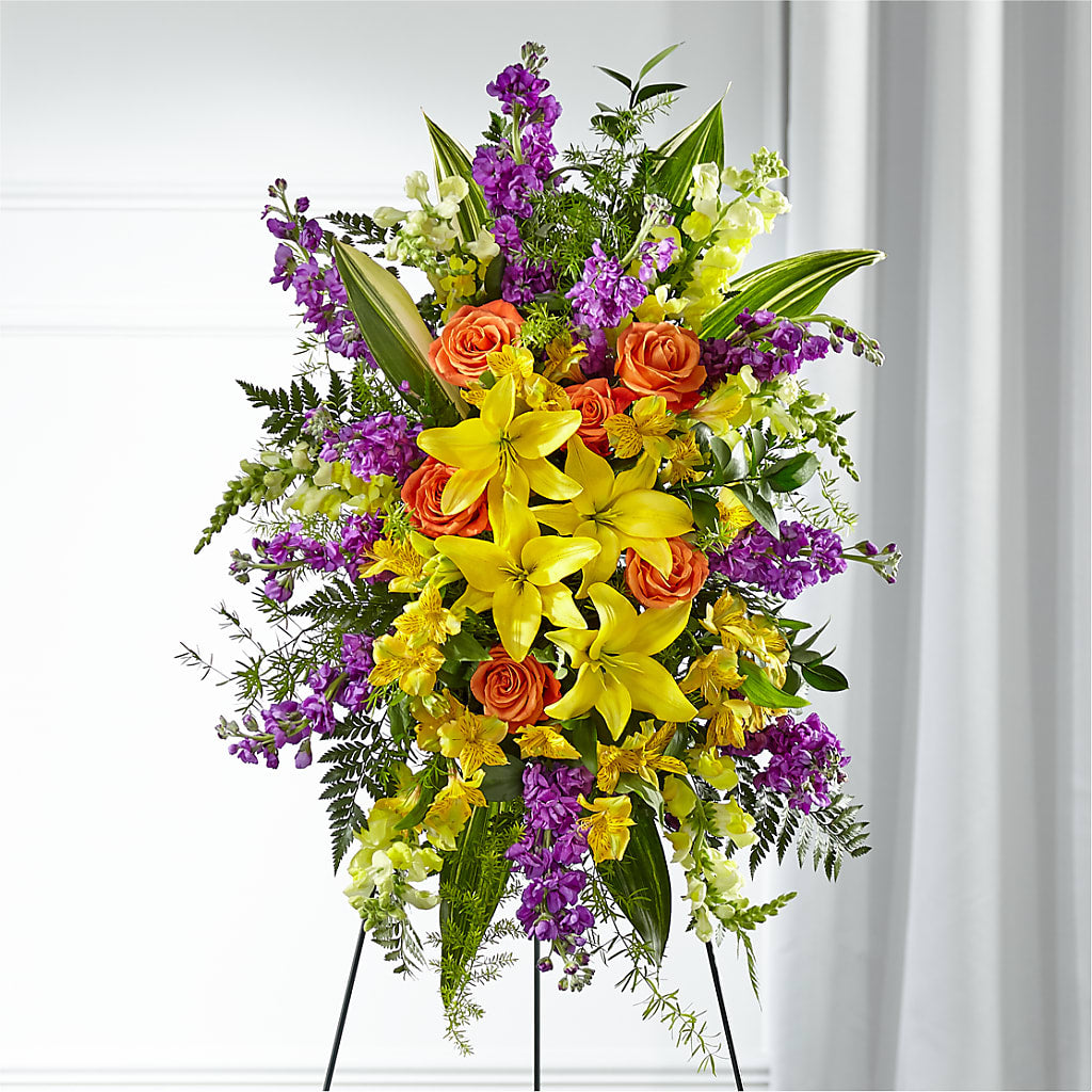 Thoughtful Prayers Standing Spray – Joannies Floral Of Birch Run, Birch Run MI