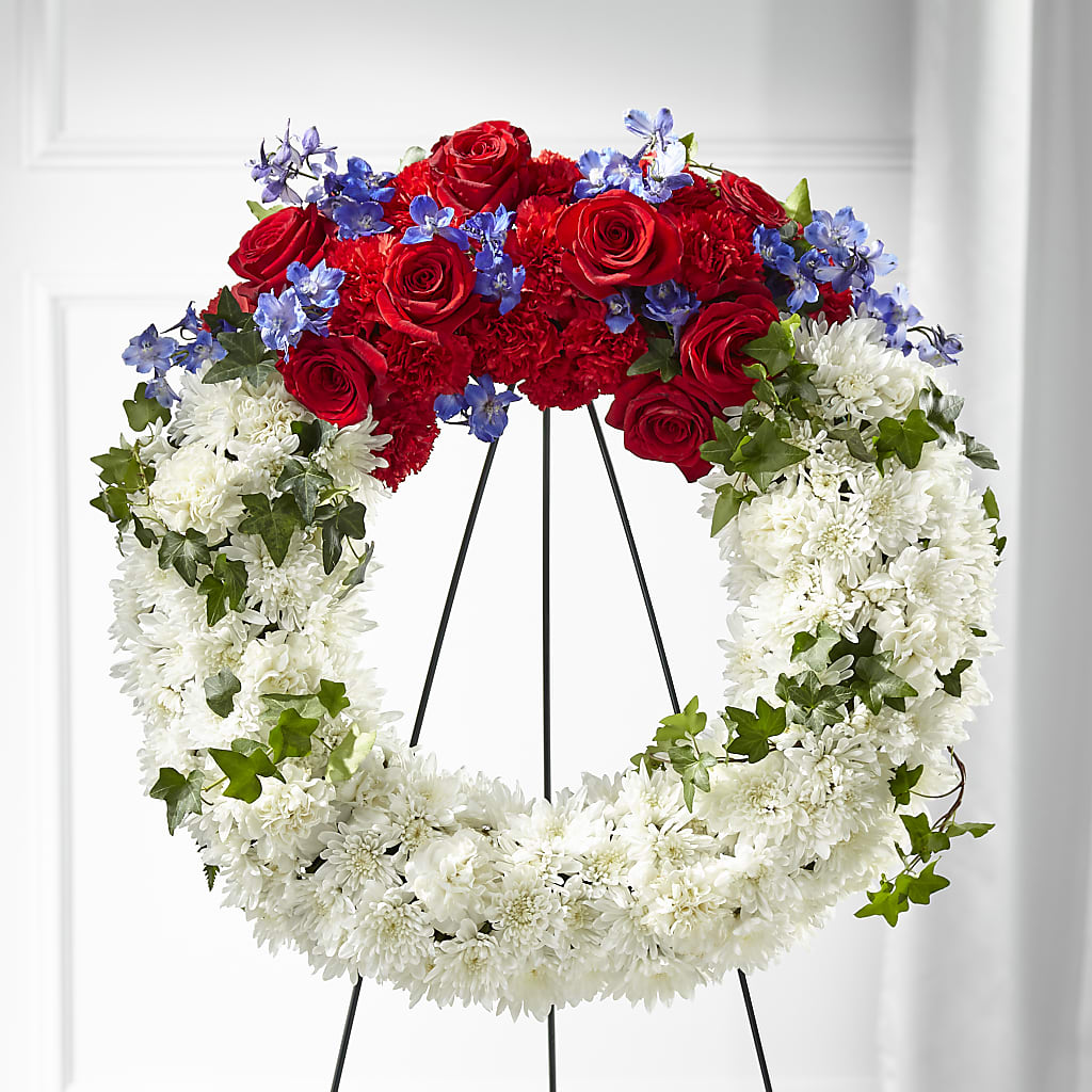 Patriotic Passion Wreath – Joannies Floral Of Birch Run, Birch Run MI