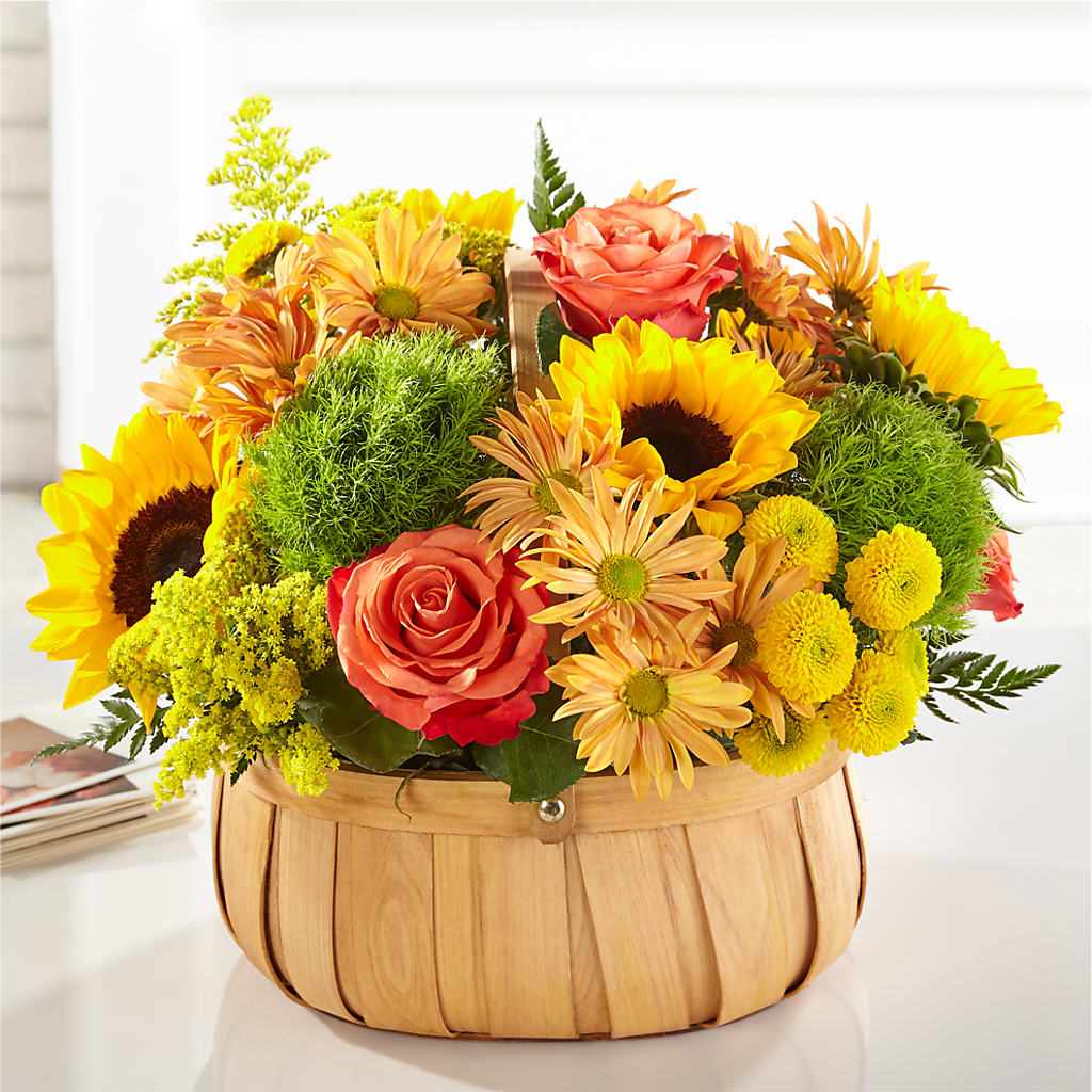 Harvest Sunflower Basket – Joannies Floral Of Birch Run, Birch Run MI