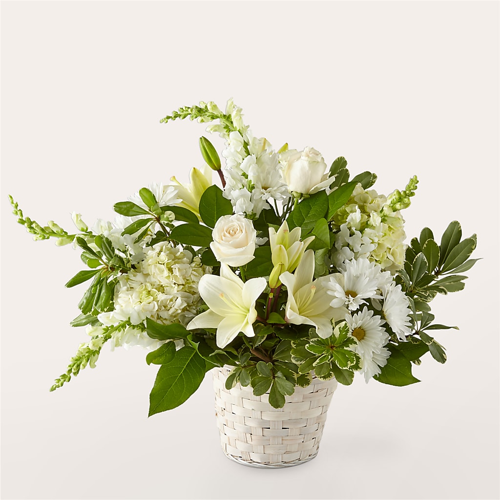 Ivory Elegance Floral Basket – Joannies Floral Of Birch Run, Birch Run MI