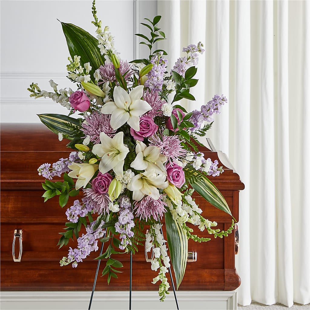 Grateful Hearts Standing Spray – Joannies Floral Of Birch Run, Birch Run MI