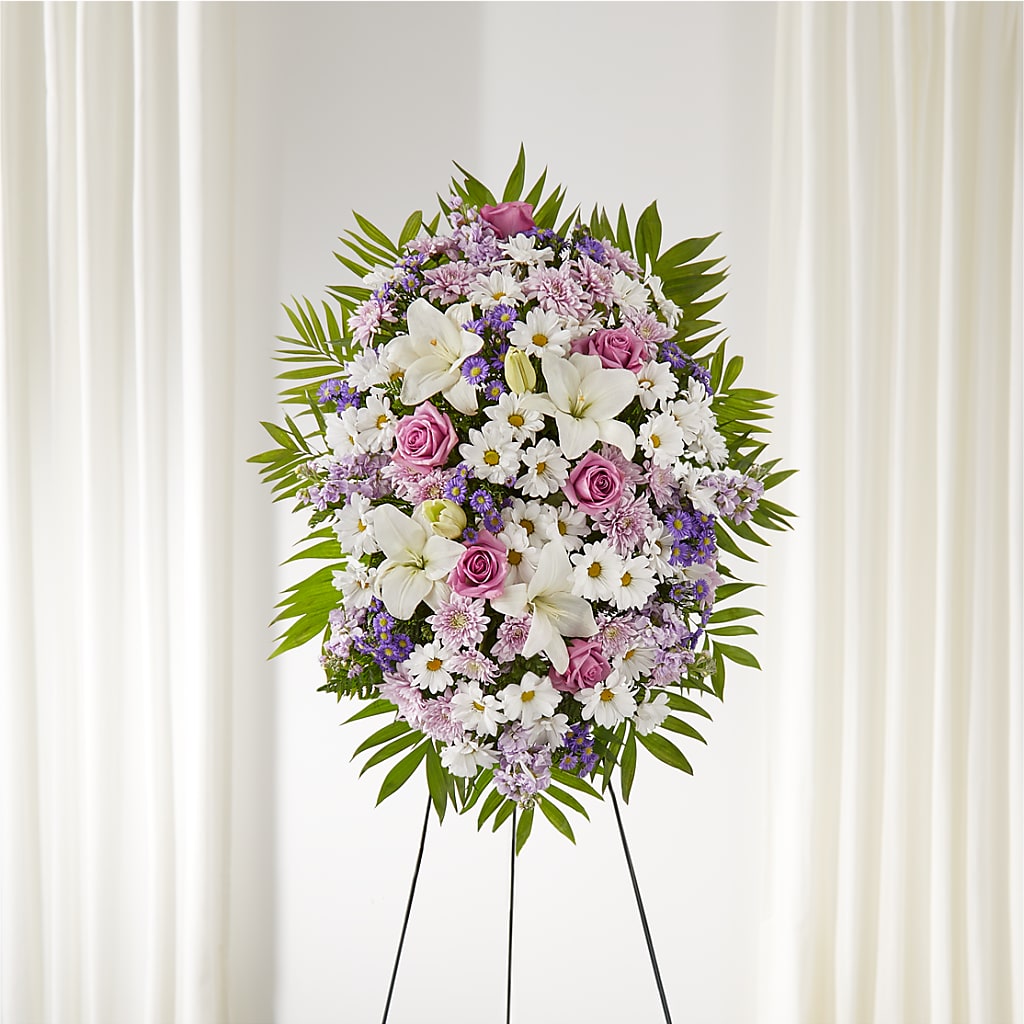Surrounded by Love Standing Spray – Joannies Floral Of Birch Run, Birch Run MI