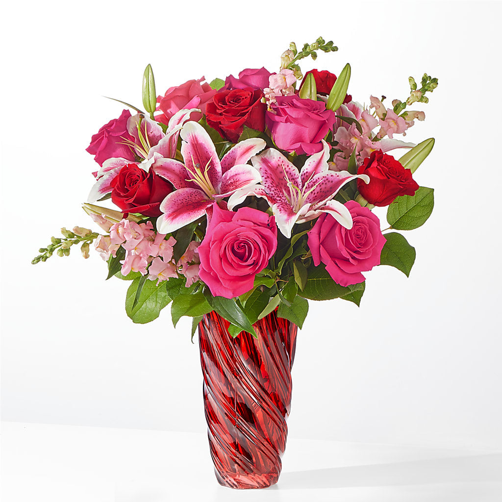Always You Bouquet with Luxe Swirl Vase – Joannies Floral Of Birch Run, Birch Run MI