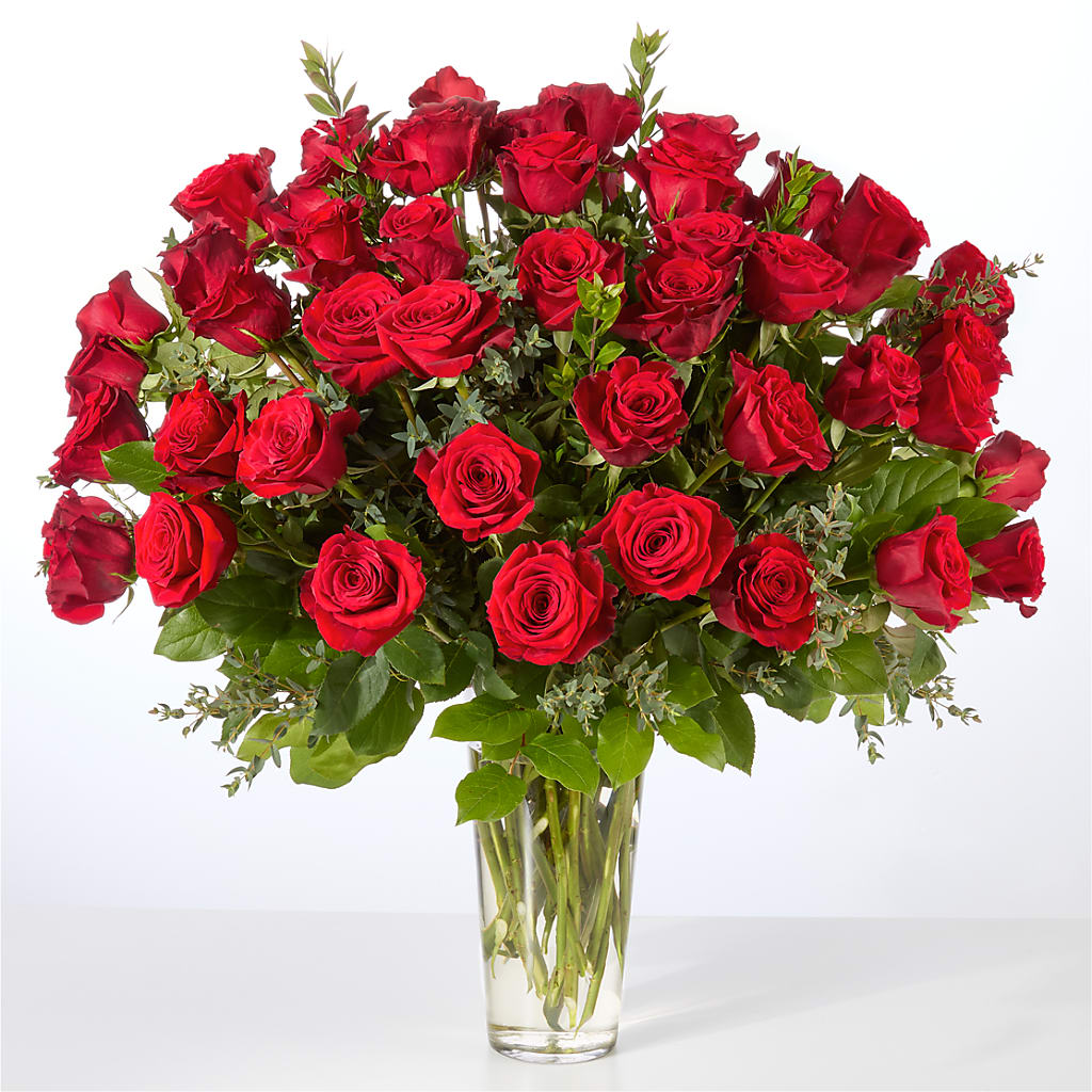 Forever Yours Fifty Stem Red Rose Bouquet – Joannies Floral Of Birch Run, Birch Run MI