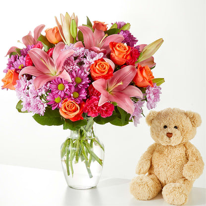 One and Only Bouquet and Bear Bundle –  Joannies Floral Of Birch Run, Birch Run MI