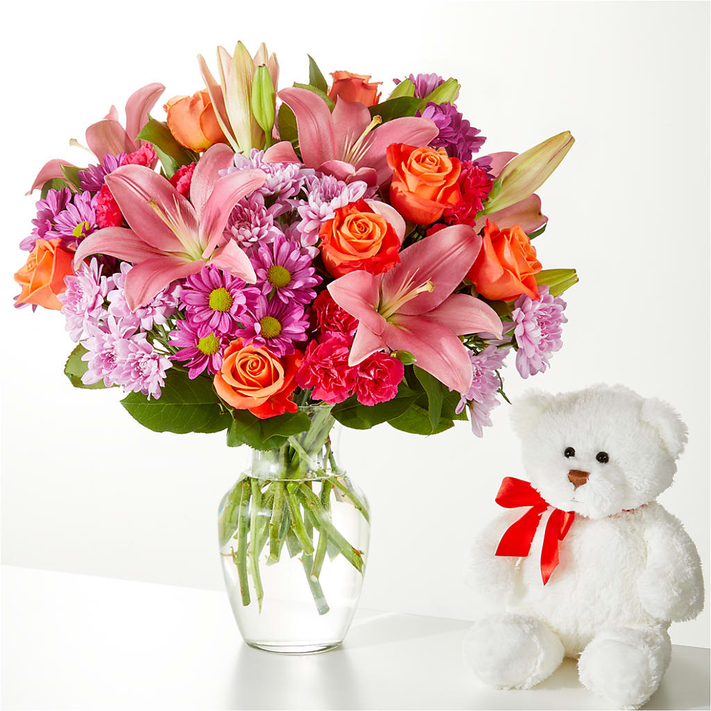 One and Only Bouquet and Bear Bundle –  Joannies Floral Of Birch Run, Birch Run MI