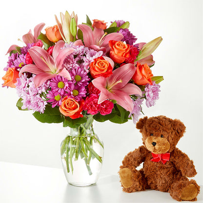 One and Only Bouquet and Bear Bundle –  Joannies Floral Of Birch Run, Birch Run MI