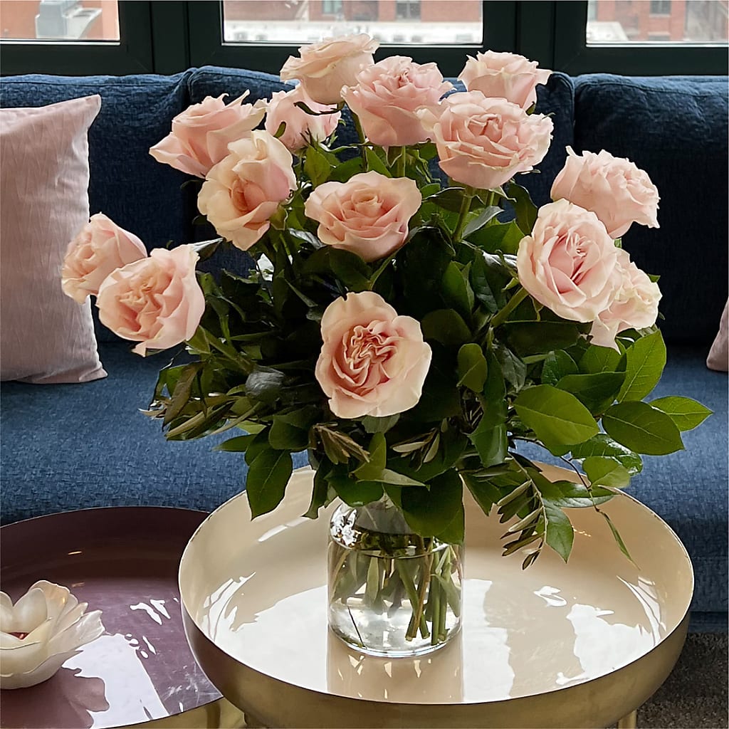 Long Stem Pink Rose Bouquet –  Joannies Floral Of Birch Run, Birch Run MI