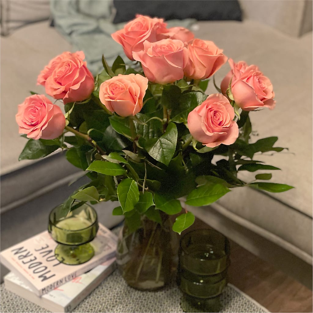 Long Stem Pink Rose Bouquet –  Joannies Floral Of Birch Run, Birch Run MI