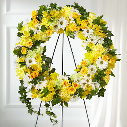 Golden Remembrance Wreath –  Joannies Floral Of Birch Run, Birch Run MI