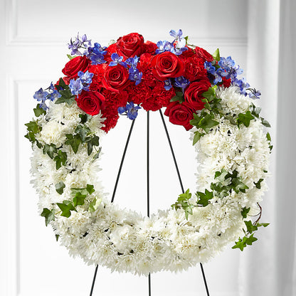 Patriotic Passion Wreath –  Joannies Floral Of Birch Run, Birch Run MI