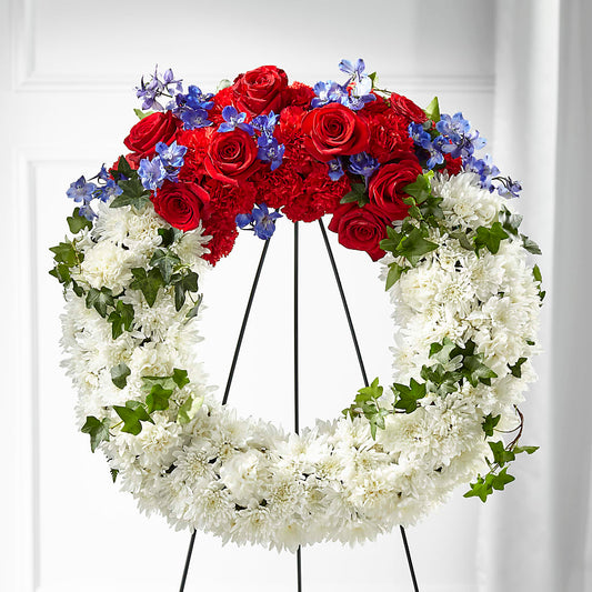 Patriotic Passion Wreath –  Joannies Floral Of Birch Run, Birch Run MI