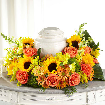 Faithful Sunflower Cremation Adornment –  Joannies Floral Of Birch Run, Birch Run MI