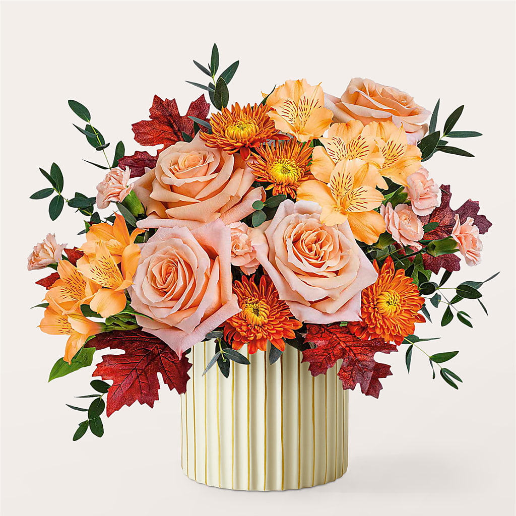 Spiced Latte Bouquet with Ivory Vase –  Joannies Floral Of Birch Run, Birch Run MI