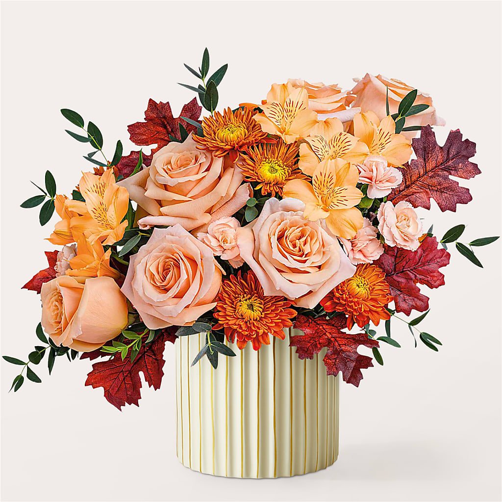 Spiced Latte Bouquet with Ivory Vase –  Joannies Floral Of Birch Run, Birch Run MI