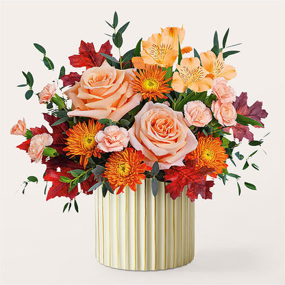Spiced Latte Bouquet with Ivory Vase –  Joannies Floral Of Birch Run, Birch Run MI