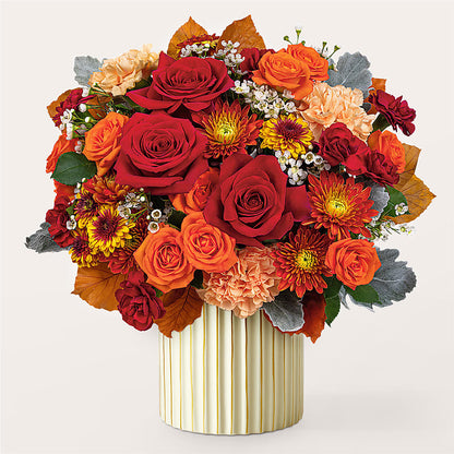 Merlot Bouquet with Ivory Vase –  Joannies Floral Of Birch Run, Birch Run MI