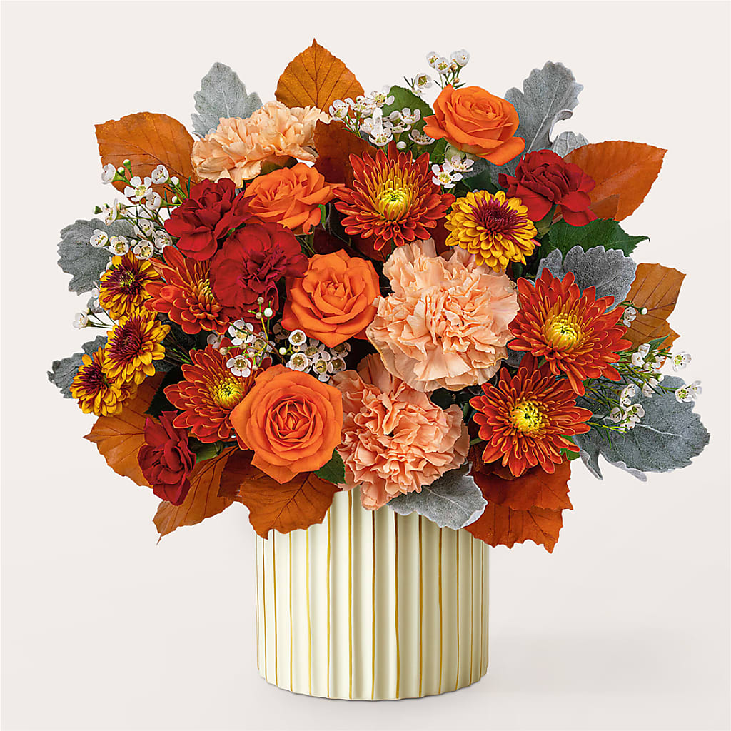 Merlot Bouquet with Ivory Vase –  Joannies Floral Of Birch Run, Birch Run MI